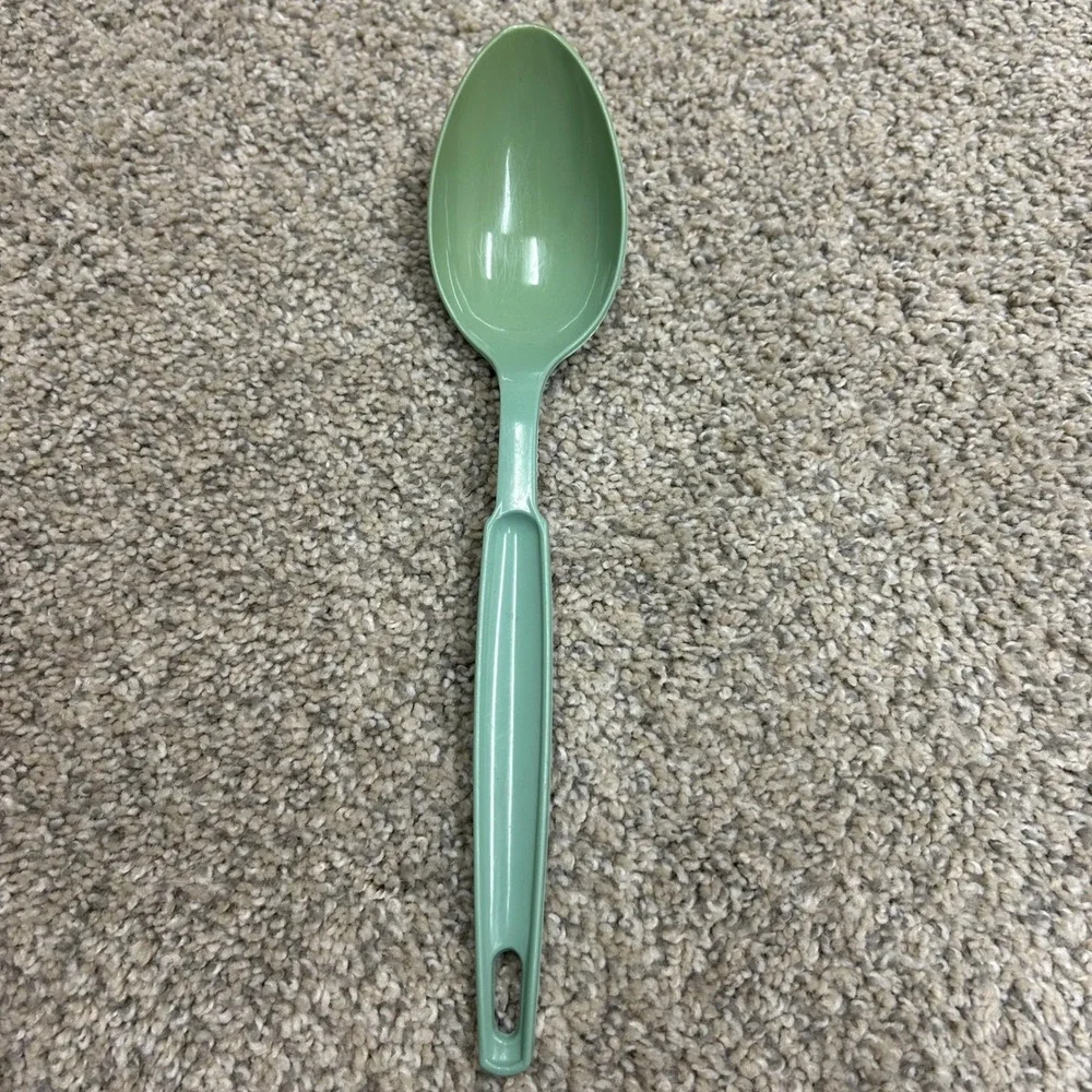 EKCO Mixing Spoon 11 Inch‎ Green Vintage USA Dishwasher Safe Plastic Utensil
